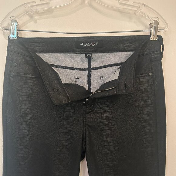 Liverpool Madonna croc print black leggings sz 6 - Picture 7 of 12